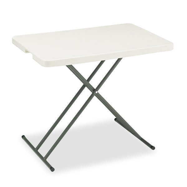 Iceberg Rectangle Folding Table, 30" W, 20" L, 25" to 28" H, Platinum/Gray Top 65490